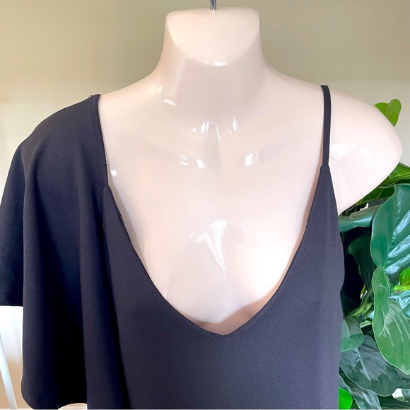 🌸3 for $30 ZARA  Black Dress Midi sleeveless V neckline Size S spaghetti  ru… - Picture 8 of 16